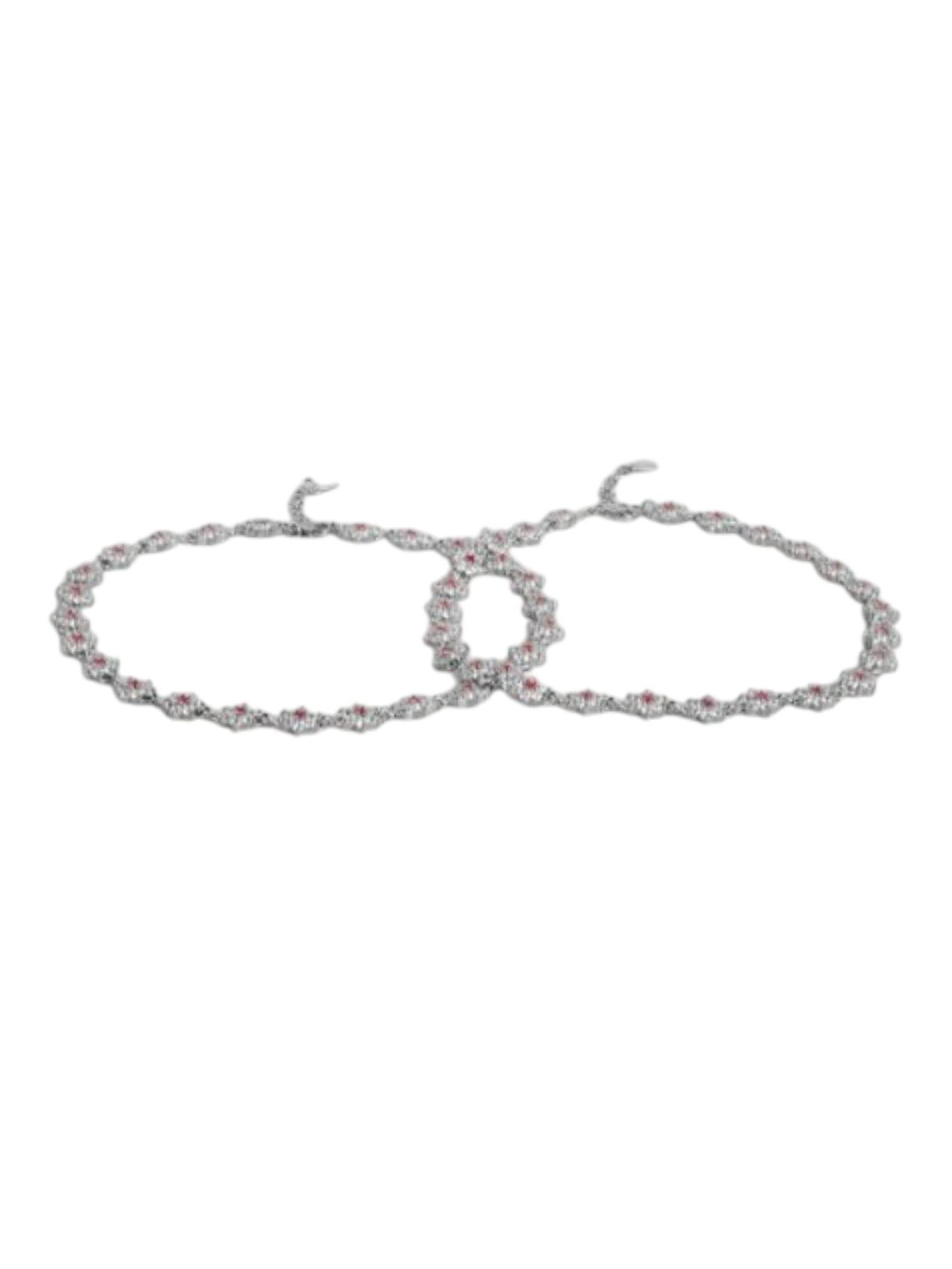 Floral Cubic Zirconia Rose Gold Plated 925 Sterling Silver Anklets By Kesardeep Impex For Women